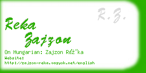 reka zajzon business card